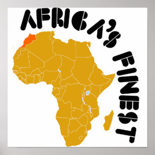 Marokko, Afrikaanse kaart Poster