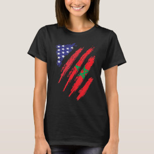 Marokko American Grown Flag USA Patriot Heritage T-shirt