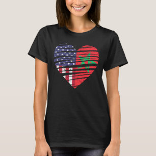 Marokko American Grown Heart USA Patriot Heritage T-shirt