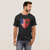 Marokko Amerikaanse vlag Marokkaanse liefde Marokk T-shirt (Voorkant volledig)
