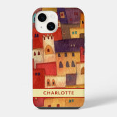 Marokko Aquarel Gepersonaliseerd iPhone Hoesje (Achterkant)