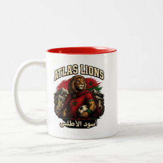 Marokko Atlas Leeuwen Fan | Vintage Mar Mug Tweekleurige Koffiemok
