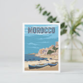 Marokko Beach Beroemde Reisplaats Illustratie Briefkaart (Staand voorkant)