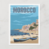Marokko Beach Beroemde Reisplaats Illustratie Briefkaart (Voorkant)
