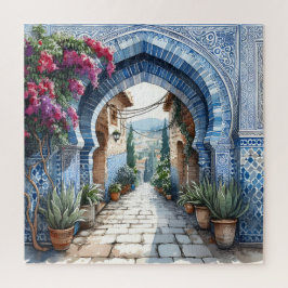 Marokko Blauwe Tegels Arch Birthay Huwelijkscadeau Legpuzzel