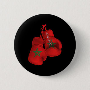 Marokko Bokshandschoenen Vlag Pride Marokkaans Bok Ronde Button 5,7 Cm