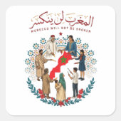 Marokko Breekt Nooit Vierkante Sticker (Voorkant)