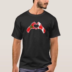 Marokko Canada Vlag Marokkaans Canadees hart 1 T-shirt