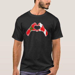 Marokko Canada Vlag Marokkaans Canadese Hart 1 T-shirt