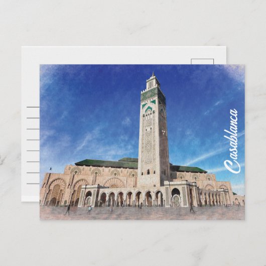 Marokko Casablanca Moskee Hassan 2 Islamitische Briefkaart (Voorkant / Achterkant)