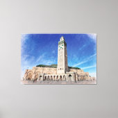 Marokko Casablanca Moskee Hassan 2 Islamitische Canvas Afdruk (Voorkant)