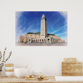 Marokko Casablanca Moskee Hassan 2 Islamitische Poster