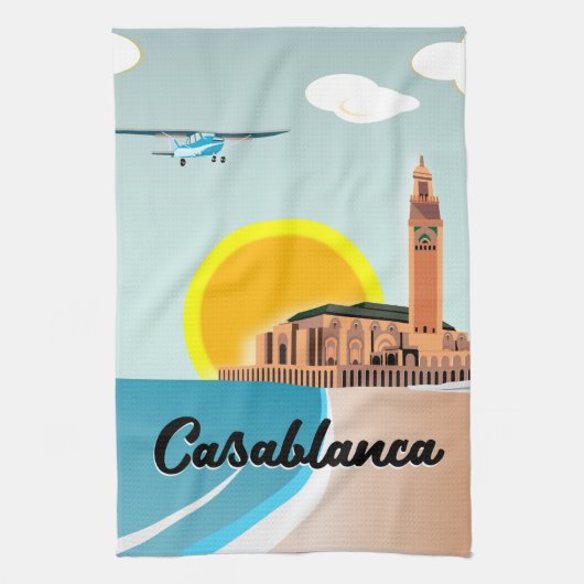Marokko Casablanca Reizen poster Theedoek (Verticaal)