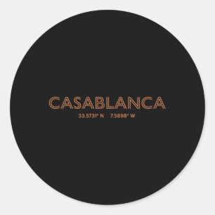 Marokko City Coordinates Casablanca Ronde Sticker