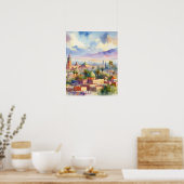 Marokko Cityscape Waterverf Poster (Keuken)