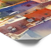 Marokko Cityscape Waterverf Poster (Hoek)