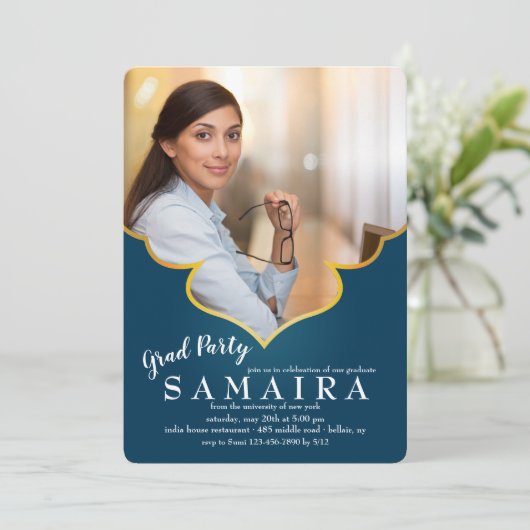 Marokko Cutout foto uitnodiging (Staand voorkant)