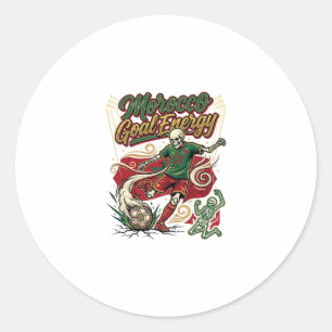 Marokko Doel Energie Skelet Aanvaller Naties Creat Ronde Sticker