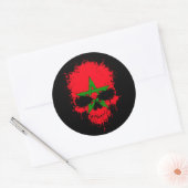 Marokko Dripping Splatter Skull Ronde Sticker (Envelop)