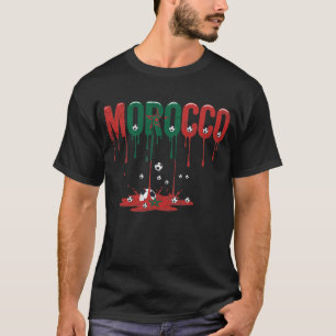 Marokko druipende vlag American Football T-shirt