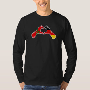 Marokko Duitsland Vlag Marokkaanse Duitse Hart 1 T-shirt