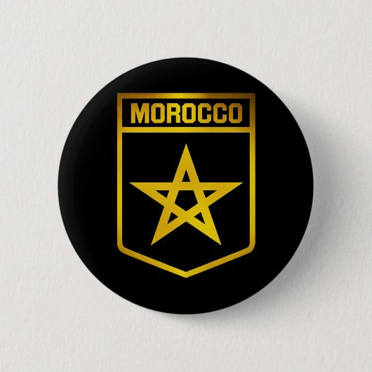 Marokko Emblem Ronde Button 5,7 Cm (Voorkant)