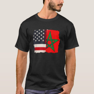 Marokko en Amerika VS Vlag Roots Half Marokkaans A T-shirt