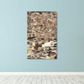 Marokko, Fes, uitzicht van de lucht van het Citysc Canvas Afdruk (Insitu (Houten vloer))