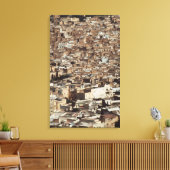 Marokko, Fes, uitzicht van de lucht van het Citysc Canvas Afdruk (Insitu (Woonkamer))