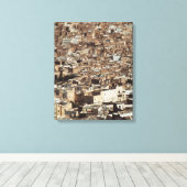 Marokko, Fes, uitzicht van de lucht van het Citysc Canvas Afdruk (Insitu (Houten vloer))