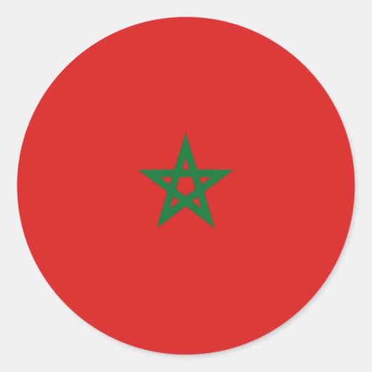 Marokko Fisheye Vlag Sticker (Voorkant)