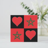 Marokko Flag Heart Patriottic Moroccan Greeting Kaart (Staand voorkant)