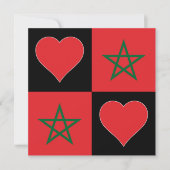 Marokko Flag Heart Patriottic Moroccan Greeting Kaart (Voorkant)