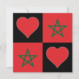 Marokko Flag Heart Patriottic Moroccan Greeting Kaart