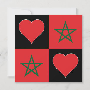 Marokko Flag Heart Patriottic Moroccan Greeting Kaart