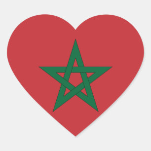 Marokko Flag Heart Sticker