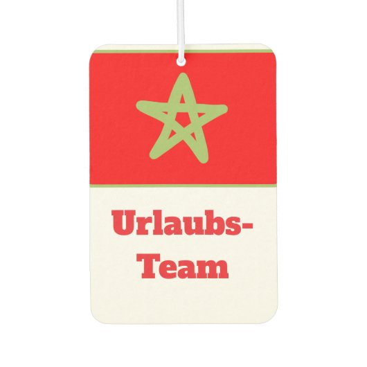 Marokko flagge urlaubs team luchtverfrisser (Voorkant)
