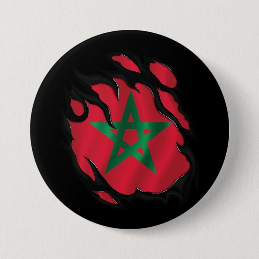 Marokko Gekopieerde vlag Ronde Button 7,6 Cm (Voorkant)