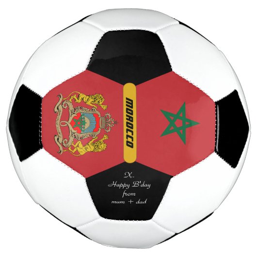 Marokko Gepersonaliseerd, Vlag, Foto Voetbal (Gedraaid)