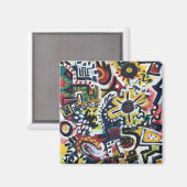 Marokko-Hand-geschilderde moderne kunst Magneet (Voorkant / Achterkant)