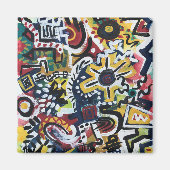 Marokko-Hand-geschilderde moderne kunst Magneet (Voorkant)