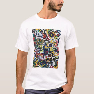 Marokko-Hand-geschilderde moderne kunst T-shirt