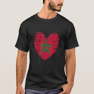 Marokko Heart Marokkaanse vlag Marokkaanse trots T-shirt