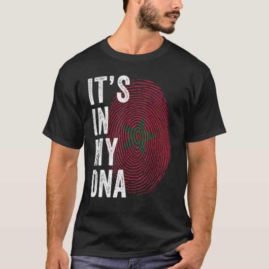 Marokko Het is in mijn DNA Moroccans Fingerprint M T-shirt (Voorkant)