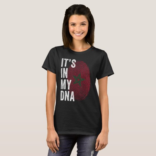 Marokko Het is in mijn DNA Moroccans Fingerprint M T-shirt (Voorkant volledig)