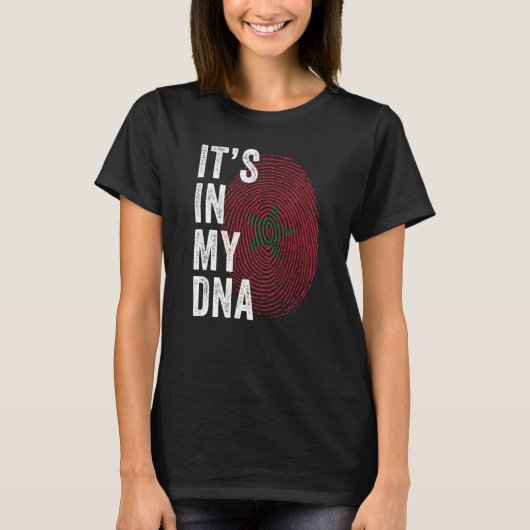 Marokko Het is in mijn DNA Moroccans Fingerprint M T-shirt (Voorkant)