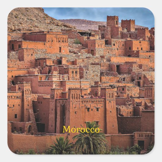 Marokko, historisch, vierkante sticker (Voorkant)