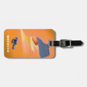 Marokko Illustrated Map reisposter print. Bagagelabel (Voorkant horizontaal)