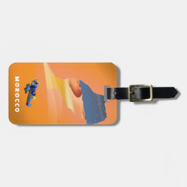 Marokko Illustrated Map reisposter print. Bagagelabel