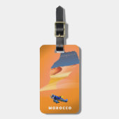 Marokko Illustrated Map reisposter print. Bagagelabel (Voorkant verticaal)